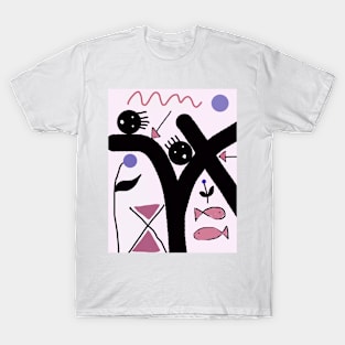 Kids Separated by Arrow Stick Figure T-Shirt